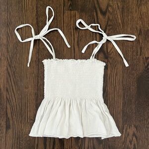 White Bow Strap Top